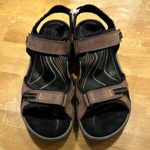 Ecco Yucatan Sandals Men 45 US 11/11.5 Hiking Performance Brown Leather Adjustab